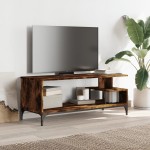 vidaXL Comodă TV, stejar fumuriu, 102x40x41 cm, lemn și oțel vidaXL Comodă TV, stejar fumuriu, 102x40x41 cm, lemn și oțel