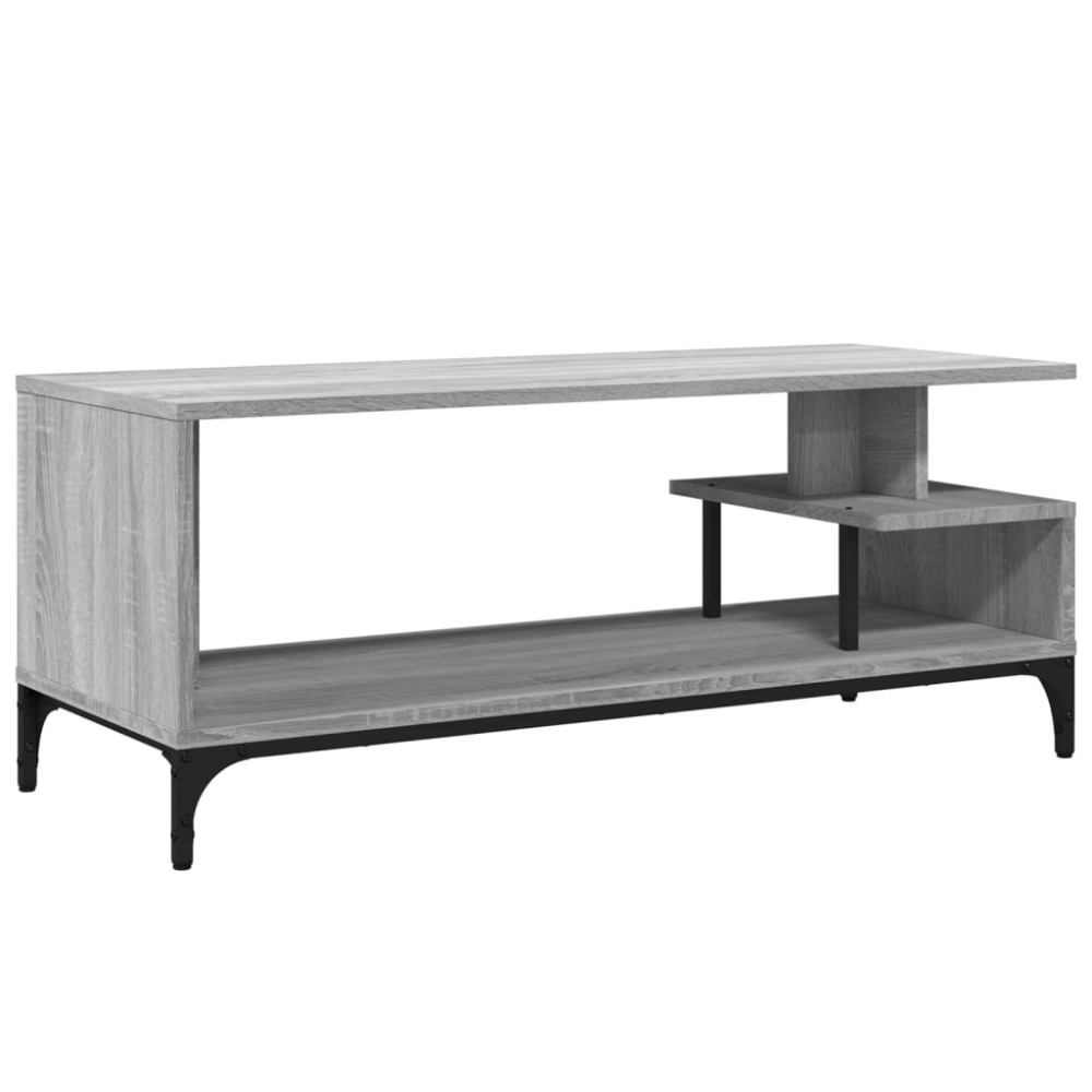 vidaXL Comodă TV, gri sonoma, 102x40x41 cm, lemn și oțel