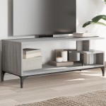 vidaXL Comodă TV, gri sonoma, 102x40x41 cm, lemn și oțel vidaXL Comodă TV, gri sonoma, 102x40x41 cm, lemn și oțel