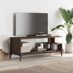 vidaXL Comodă TV, stejar maro, 102x40x41 cm, lemn prelucrat și oțel