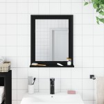 vidaXL Oglindă baie cu raft negru 50x12x60 cm lemn prelucrat