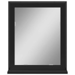 vidaXL Oglindă baie cu raft negru 50x12x60 cm lemn prelucrat