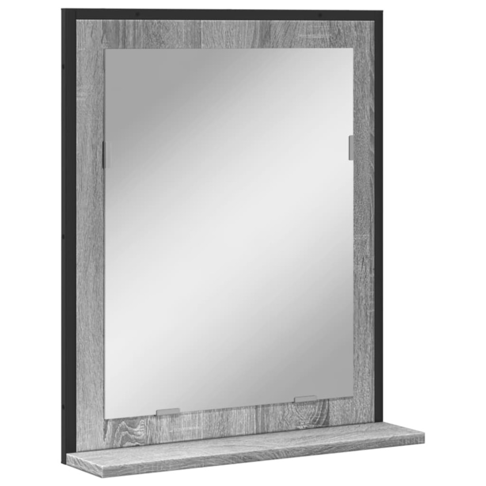 vidaXL Oglindă baie cu raft gri sonoma 50x12x60 cm lemn prelucrat