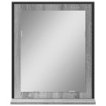 vidaXL Oglindă baie cu raft gri sonoma 50x12x60 cm lemn prelucrat
