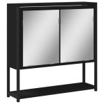 vidaXL Dulap baie cu oglindă negru 60x16x60 cm lemn compozit vidaXL Dulap baie cu oglindă negru 60x16x60 cm lemn compozit