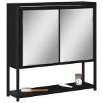 vidaXL Dulap baie cu oglindă negru 60x16x60 cm lemn compozit vidaXL Dulap baie cu oglindă negru 60x16x60 cm lemn compozit