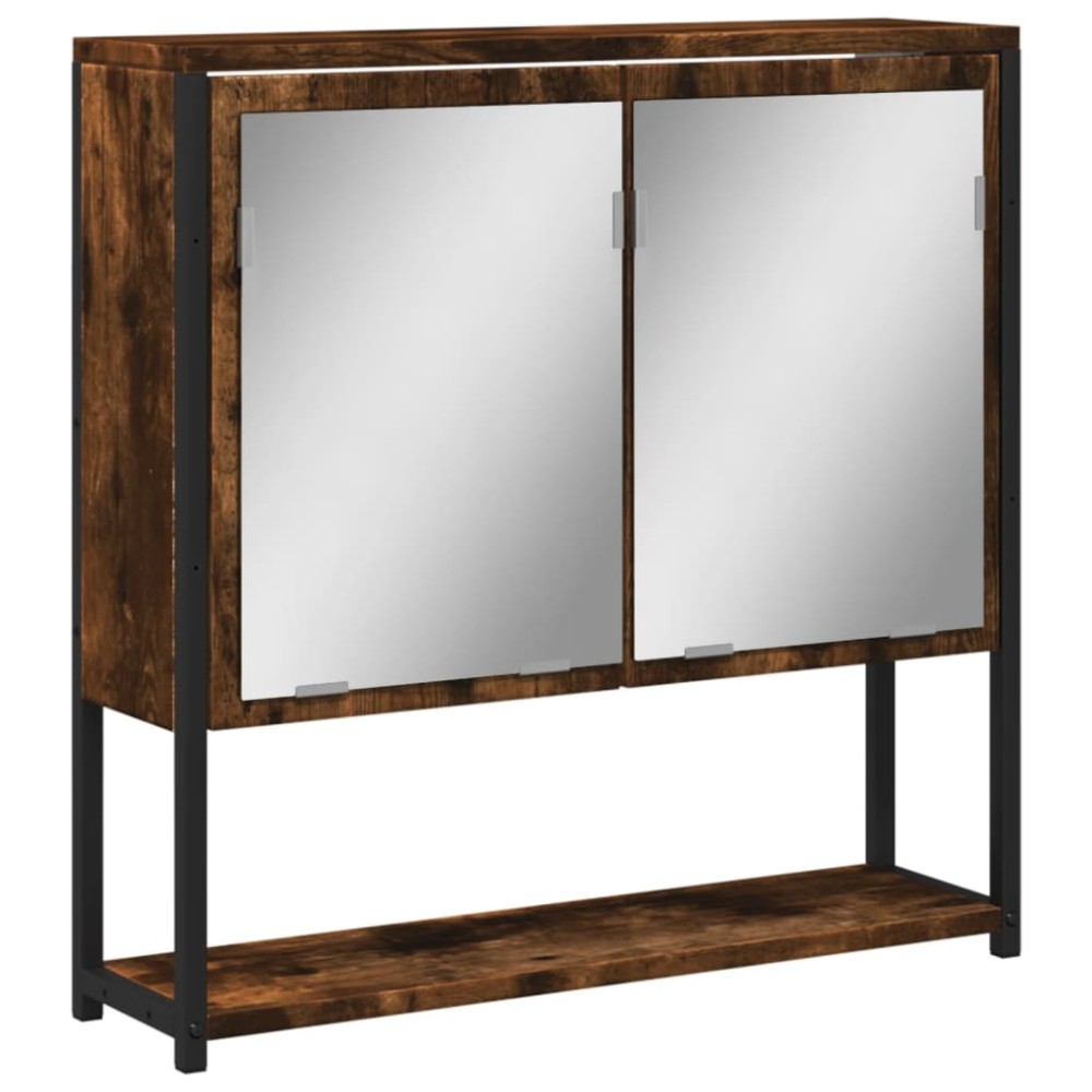 vidaXL Dulap baie cu oglindă stejar fumuriu 60x16x60 cm lemn compozit