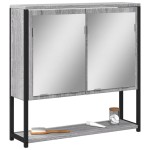 vidaXL Dulap de baie cu oglindă gri sonoma 60x16x60 cm lemn compozit vidaXL Dulap de baie cu oglindă gri sonoma 60x16x60 cm lemn compozit