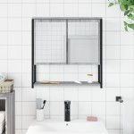 vidaXL Dulap de baie cu oglindă gri sonoma 60x16x60 cm lemn compozit vidaXL Dulap de baie cu oglindă gri sonoma 60x16x60 cm lemn compozit