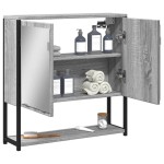 vidaXL Dulap de baie cu oglindă gri sonoma 60x16x60 cm lemn compozit vidaXL Dulap de baie cu oglindă gri sonoma 60x16x60 cm lemn compozit
