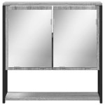 vidaXL Dulap de baie cu oglindă gri sonoma 60x16x60 cm lemn compozit vidaXL Dulap de baie cu oglindă gri sonoma 60x16x60 cm lemn compozit