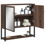 vidaXL Dulap de baie cu oglindă stejar maro 60x16x60 cm lemn compozit
