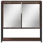 vidaXL Dulap de baie cu oglindă stejar maro 60x16x60 cm lemn compozit