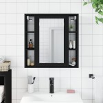 vidaXL Dulap baie cu oglindă negru 60x16x60 cm lemn compozit vidaXL Dulap baie cu oglindă negru 60x16x60 cm lemn compozit