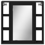 vidaXL Dulap baie cu oglindă negru 60x16x60 cm lemn compozit vidaXL Dulap baie cu oglindă negru 60x16x60 cm lemn compozit
