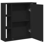 vidaXL Dulap baie cu oglindă negru 60x16x60 cm lemn compozit vidaXL Dulap baie cu oglindă negru 60x16x60 cm lemn compozit