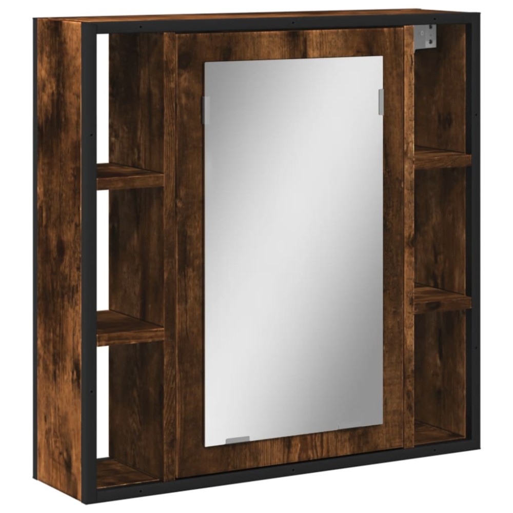 vidaXL Dulap baie cu oglindă stejar fumuriu 60x16x60 cm lemn compozit