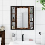vidaXL Dulap baie cu oglindă stejar fumuriu 60x16x60 cm lemn compozit vidaXL Dulap baie cu oglindă stejar fumuriu 60x16x60 cm lemn compozit