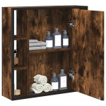 vidaXL Dulap baie cu oglindă stejar fumuriu 60x16x60 cm lemn compozit vidaXL Dulap baie cu oglindă stejar fumuriu 60x16x60 cm lemn compozit
