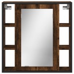 vidaXL Dulap baie cu oglindă stejar fumuriu 60x16x60 cm lemn compozit vidaXL Dulap baie cu oglindă stejar fumuriu 60x16x60 cm lemn compozit