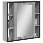 vidaXL Dulap de baie cu oglindă gri sonoma 60x16x60 cm lemn compozit vidaXL Dulap de baie cu oglindă gri sonoma 60x16x60 cm lemn compozit