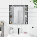 vidaXL Dulap de baie cu oglindă gri sonoma 60x16x60 cm lemn compozit vidaXL Dulap de baie cu oglindă gri sonoma 60x16x60 cm lemn compozit