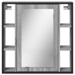 vidaXL Dulap de baie cu oglindă gri sonoma 60x16x60 cm lemn compozit vidaXL Dulap de baie cu oglindă gri sonoma 60x16x60 cm lemn compozit