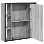 vidaXL Dulap de baie cu oglindă gri sonoma 60x16x60 cm lemn compozit vidaXL Dulap de baie cu oglindă gri sonoma 60x16x60 cm lemn compozit