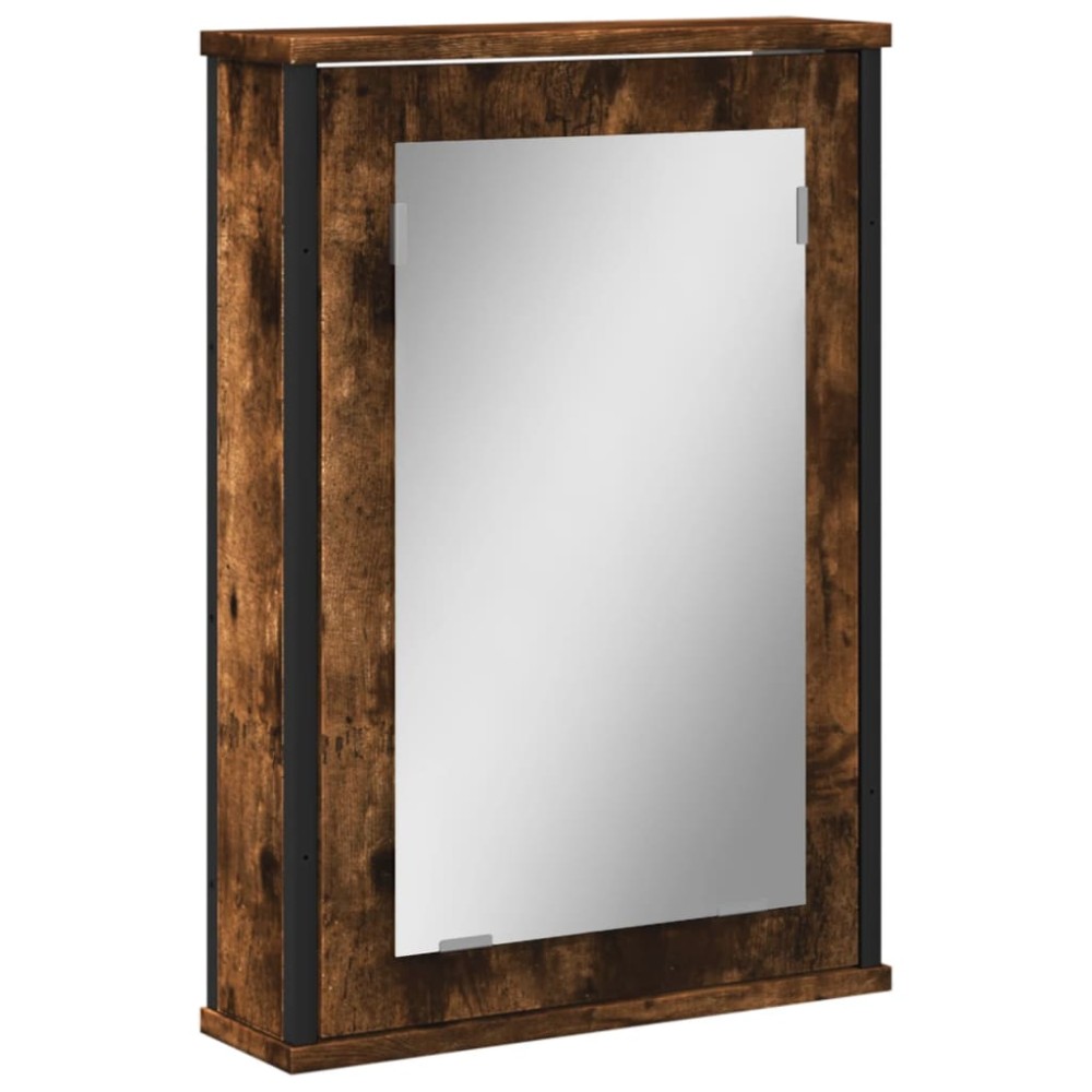 vidaXL Dulap baie cu oglindă stejar fumuriu 42x12x60 cm lemn compozit