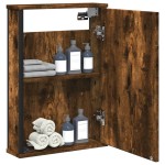 vidaXL Dulap baie cu oglindă stejar fumuriu 42x12x60 cm lemn compozit vidaXL Dulap baie cu oglindă stejar fumuriu 42x12x60 cm lemn compozit