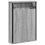 vidaXL Dulap baie cu oglindă gri sonoma 42x12x60 cm lemn compozit vidaXL Dulap baie cu oglindă gri sonoma 42x12x60 cm lemn compozit