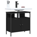 vidaXL Dulap pentru chiuvetă baie, negru, 60x30x60 cm, lemn prelucrat vidaXL Dulap pentru chiuvetă baie, negru, 60x30x60 cm, lemn prelucrat