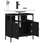 vidaXL Dulap pentru chiuvetă baie, negru, 60x30x60 cm, lemn prelucrat vidaXL Dulap pentru chiuvetă baie, negru, 60x30x60 cm, lemn prelucrat