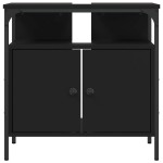 vidaXL Dulap pentru chiuvetă baie, negru, 60x30x60 cm, lemn prelucrat vidaXL Dulap pentru chiuvetă baie, negru, 60x30x60 cm, lemn prelucrat