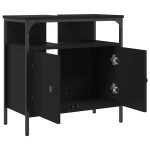 vidaXL Dulap pentru chiuvetă baie, negru, 60x30x60 cm, lemn prelucrat vidaXL Dulap pentru chiuvetă baie, negru, 60x30x60 cm, lemn prelucrat