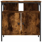 vidaXL Dulap chiuvetă baie, stejar fumuriu, 60x30x60 cm lemn prelucrat vidaXL Dulap chiuvetă baie, stejar fumuriu, 60x30x60 cm lemn prelucrat