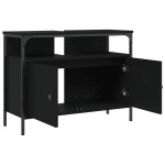 vidaXL Dulap pentru chiuvetă baie, negru, 80x30x60 cm, lemn prelucrat vidaXL Dulap pentru chiuvetă baie, negru, 80x30x60 cm, lemn prelucrat