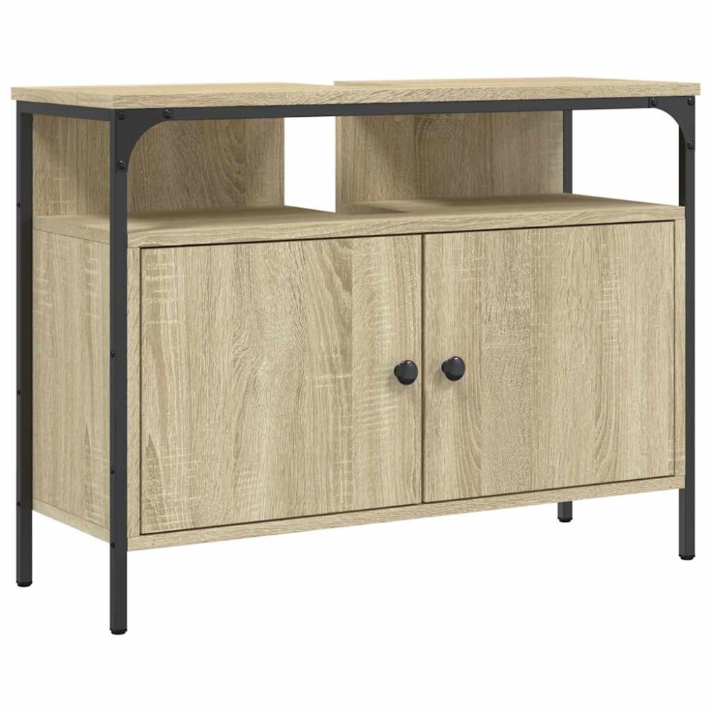 vidaXL Dulap chiuvetă baie, stejar sonoma, 80x30x60 cm, lemn prelucrat