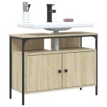 vidaXL Dulap chiuvetă baie, stejar sonoma, 80x30x60 cm, lemn prelucrat vidaXL Dulap chiuvetă baie, stejar sonoma, 80x30x60 cm, lemn prelucrat
