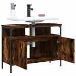 vidaXL Dulap chiuvetă baie, stejar fumuriu, 80x30x60 cm lemn prelucrat vidaXL Dulap chiuvetă baie, stejar fumuriu, 80x30x60 cm lemn prelucrat