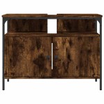vidaXL Dulap chiuvetă baie, stejar fumuriu, 80x30x60 cm lemn prelucrat vidaXL Dulap chiuvetă baie, stejar fumuriu, 80x30x60 cm lemn prelucrat
