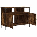 vidaXL Dulap chiuvetă baie, stejar fumuriu, 80x30x60 cm lemn prelucrat vidaXL Dulap chiuvetă baie, stejar fumuriu, 80x30x60 cm lemn prelucrat