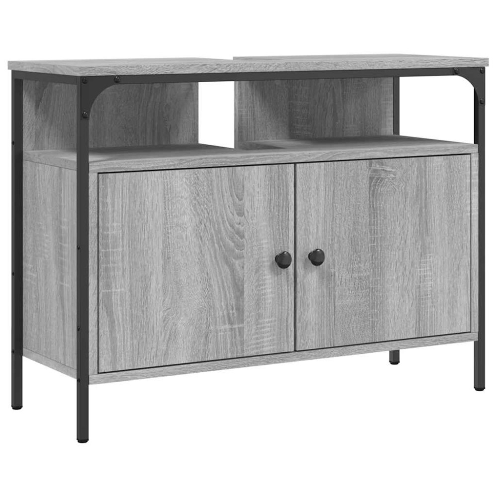 vidaXL Dulap chiuvetă baie, gri sonoma, 80x30x60 cm, lemn prelucrat