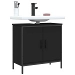 vidaXL Dulap pentru chiuvetă baie, negru, 60x30x60 cm, lemn prelucrat vidaXL Dulap pentru chiuvetă baie, negru, 60x30x60 cm, lemn prelucrat