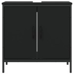 vidaXL Dulap pentru chiuvetă baie, negru, 60x30x60 cm, lemn prelucrat vidaXL Dulap pentru chiuvetă baie, negru, 60x30x60 cm, lemn prelucrat