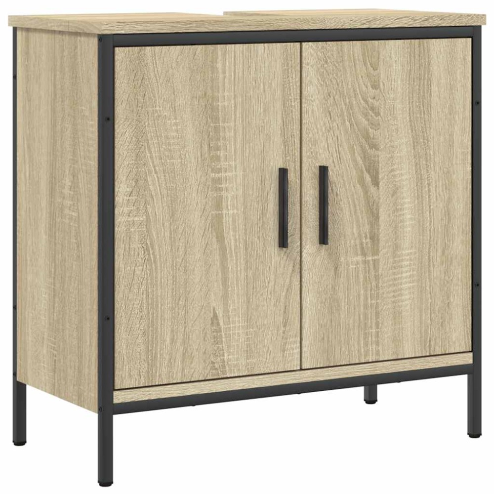 vidaXL Dulap chiuvetă baie, stejar sonoma, 60x30x60 cm, lemn prelucrat
