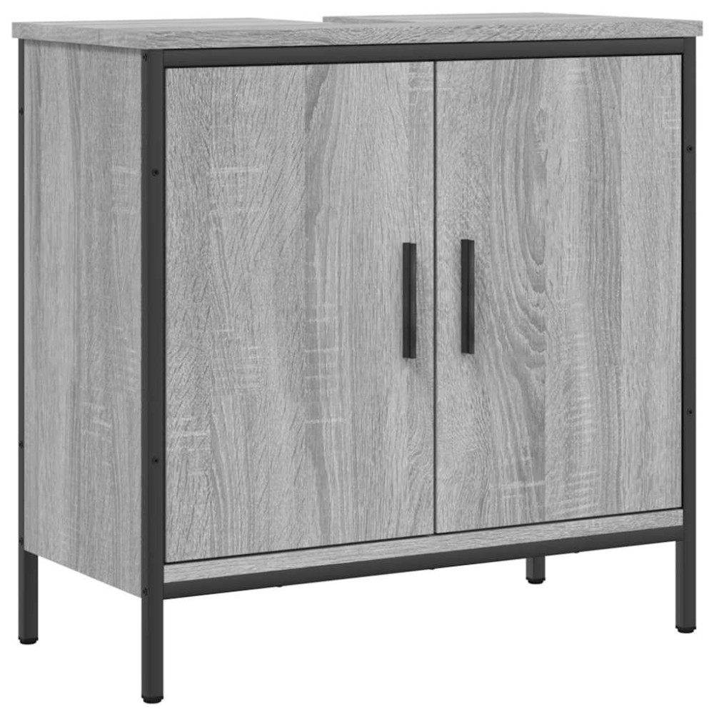 vidaXL Dulap chiuvetă baie, gri sonoma, 60x30x60 cm, lemn prelucrat
