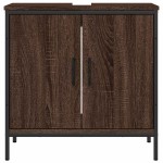 vidaXL Dulap chiuvetă de baie, stejar maro, 60x30x60 cm lemn prelucrat vidaXL Dulap chiuvetă de baie, stejar maro, 60x30x60 cm lemn prelucrat
