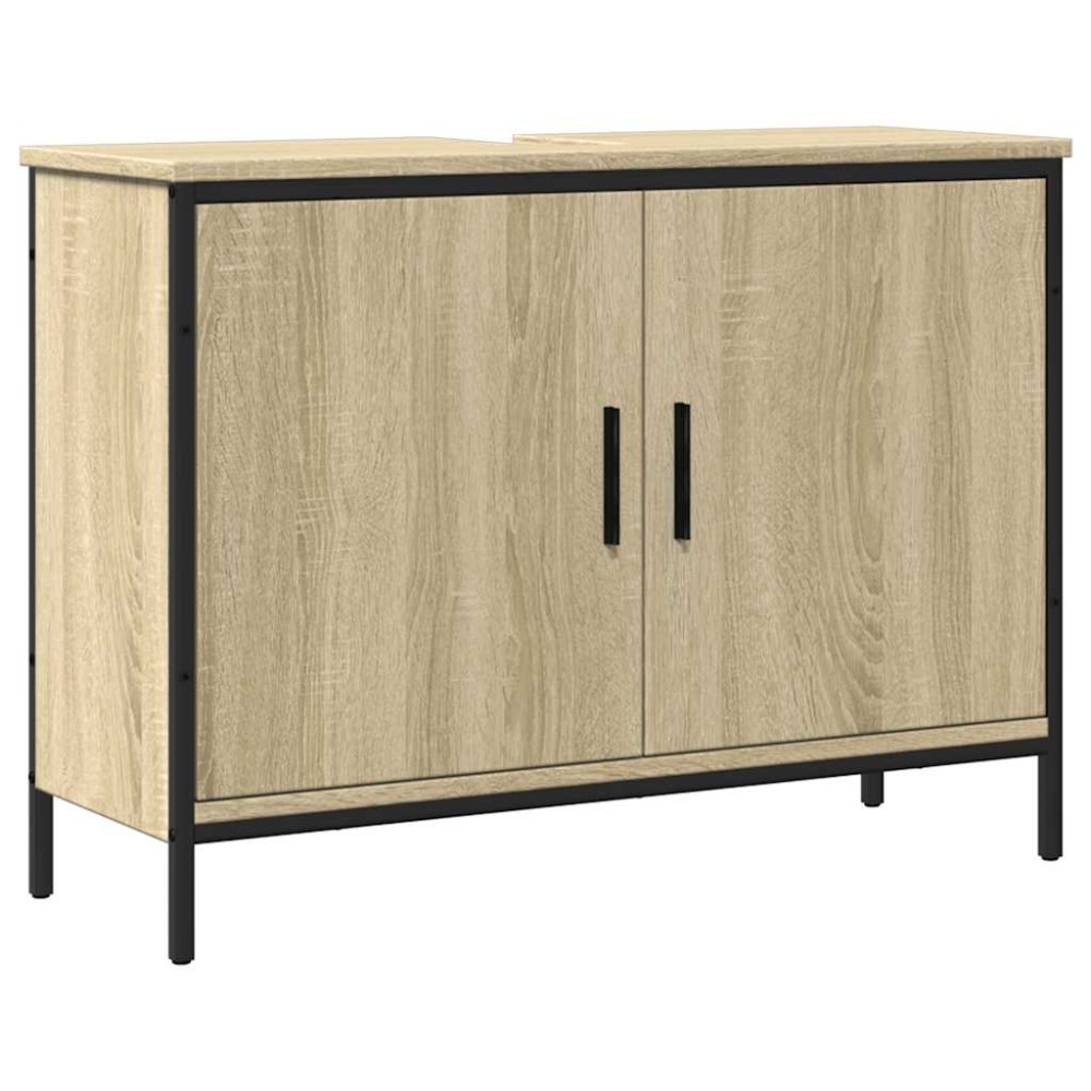 vidaXL Dulap chiuvetă baie, stejar sonoma, 80x30x60 cm, lemn prelucrat