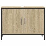 vidaXL Dulap chiuvetă baie, stejar sonoma, 80x30x60 cm, lemn prelucrat vidaXL Dulap chiuvetă baie, stejar sonoma, 80x30x60 cm, lemn prelucrat